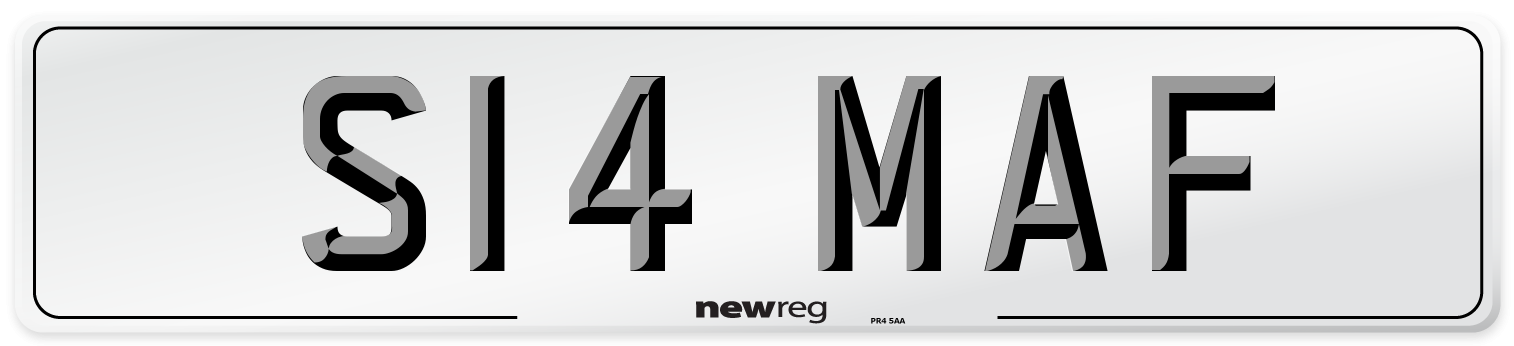 S14 MAF Front Number Plate