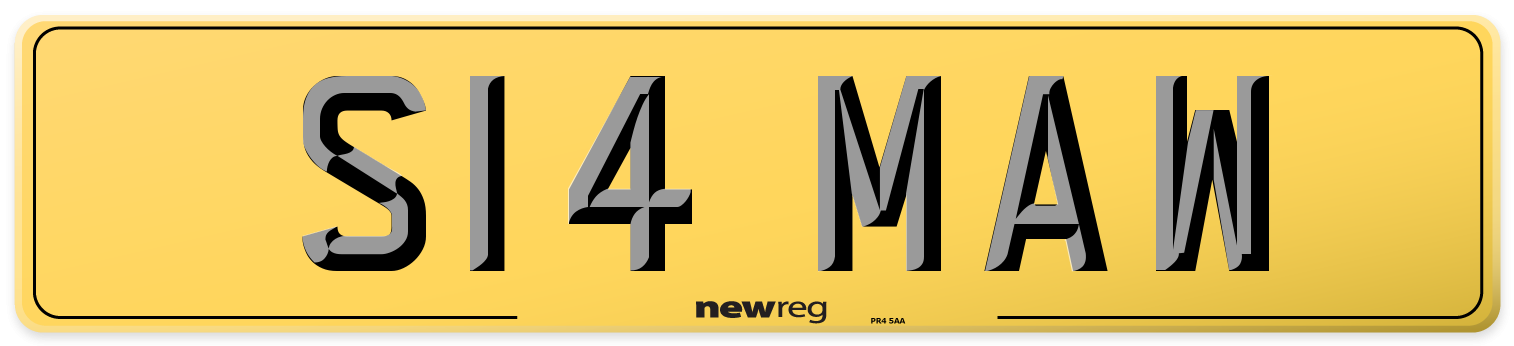 S14 MAW Rear Number Plate