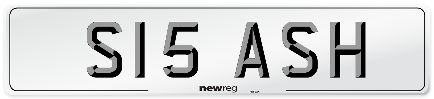 S15 ASH Front Number Plate