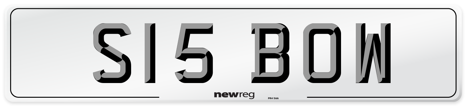 S15 BOW Front Number Plate
