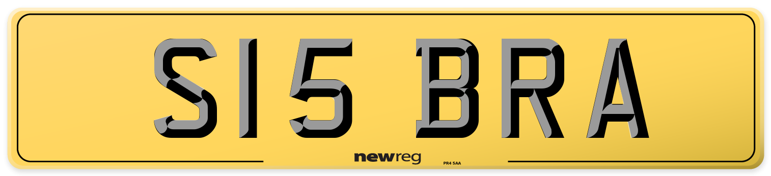 S15 BRA Rear Number Plate