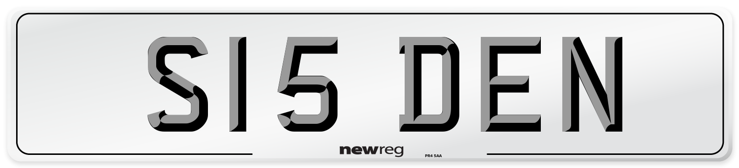 S15 DEN Front Number Plate