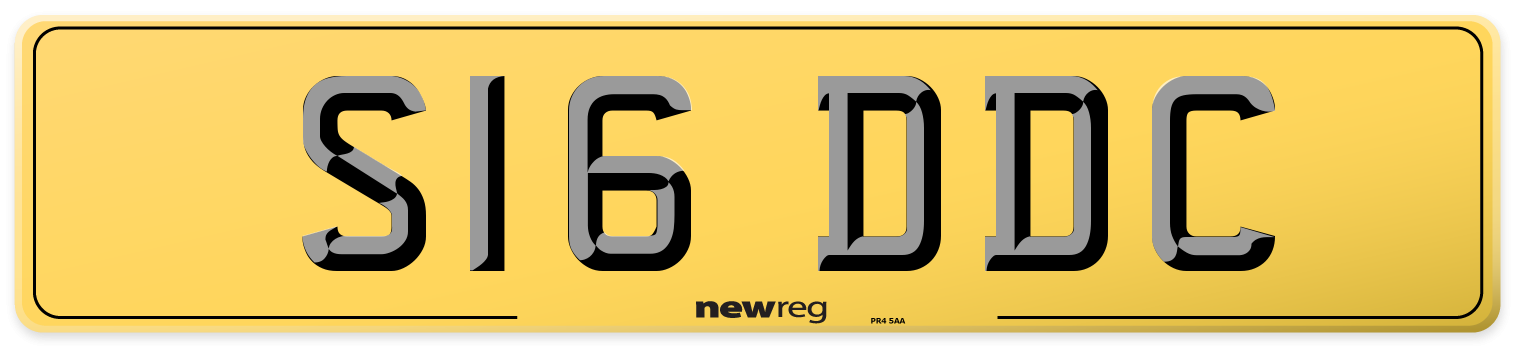 S16 DDC Rear Number Plate