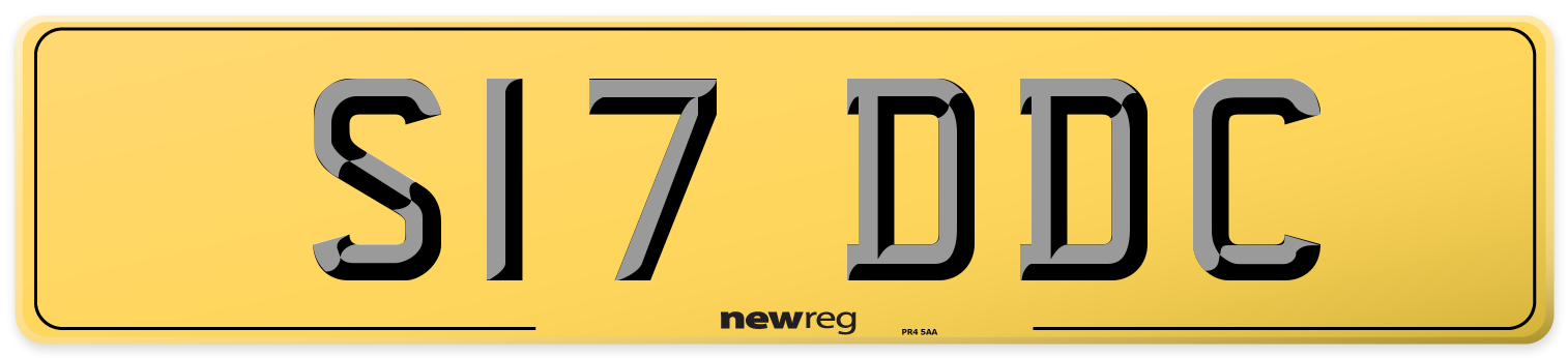 S17 DDC Rear Number Plate