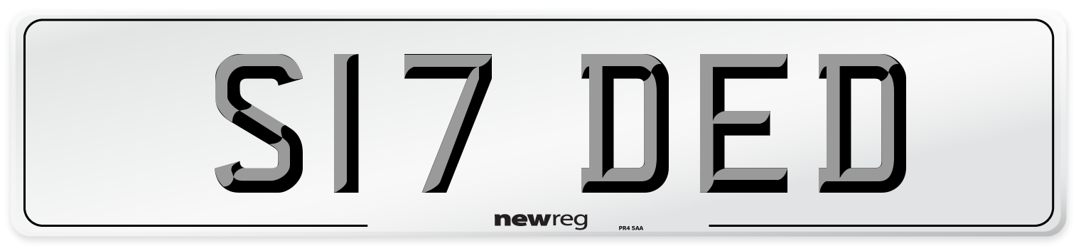 S17 DED Front Number Plate