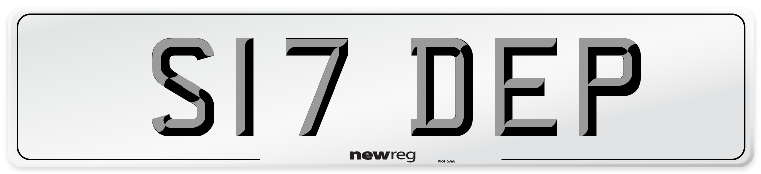 S17 DEP Front Number Plate