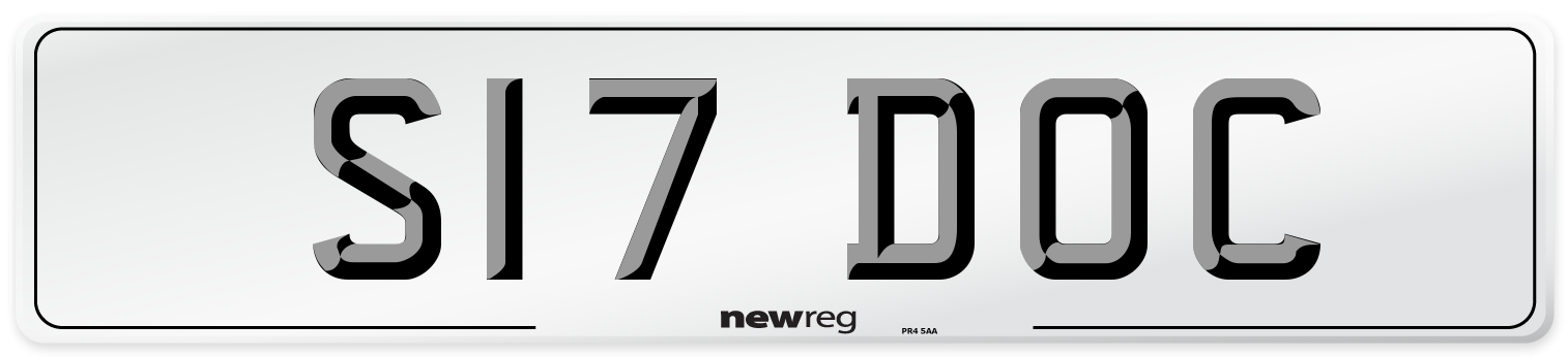 S17 DOC Front Number Plate