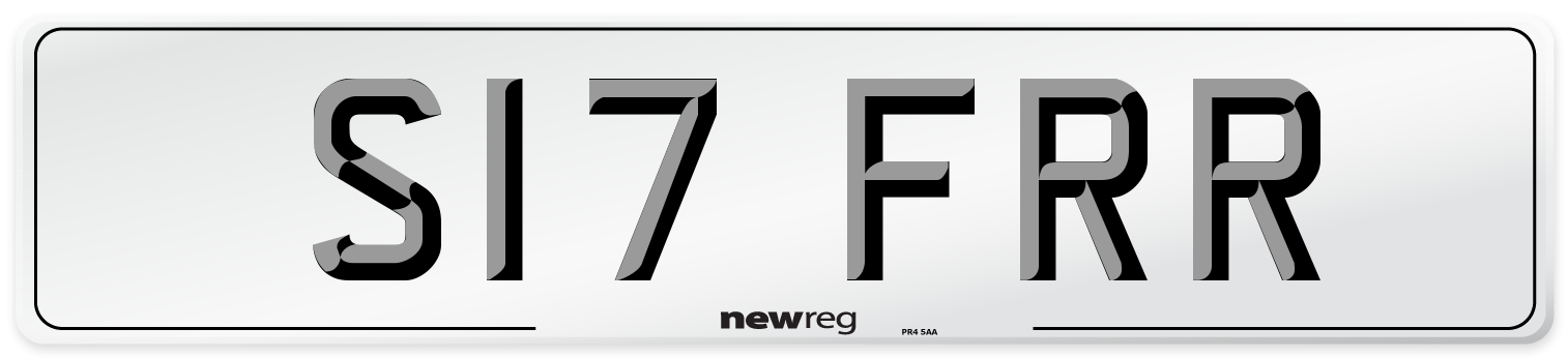 S17 FRR Front Number Plate