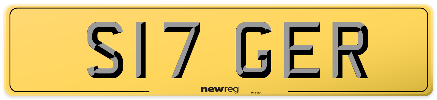 S17 GER Rear Number Plate