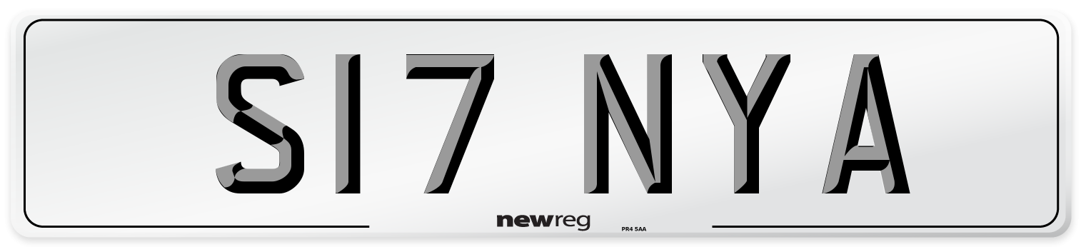 S17 NYA Front Number Plate