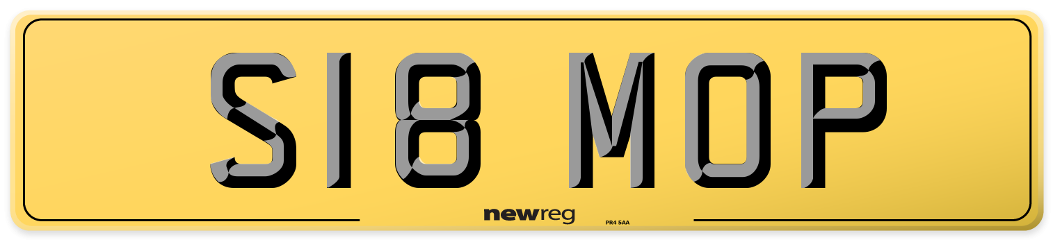 S18 MOP Rear Number Plate