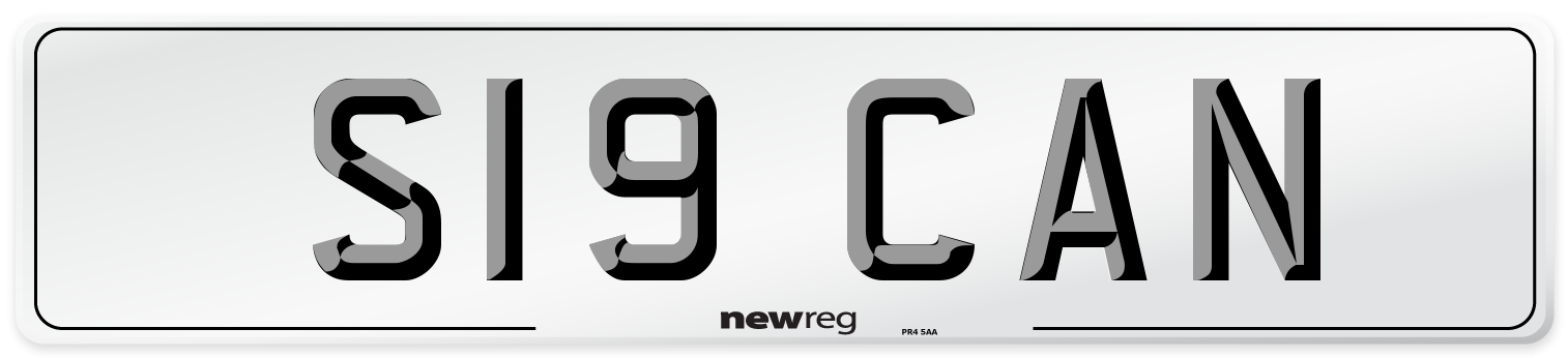 S19 CAN Front Number Plate