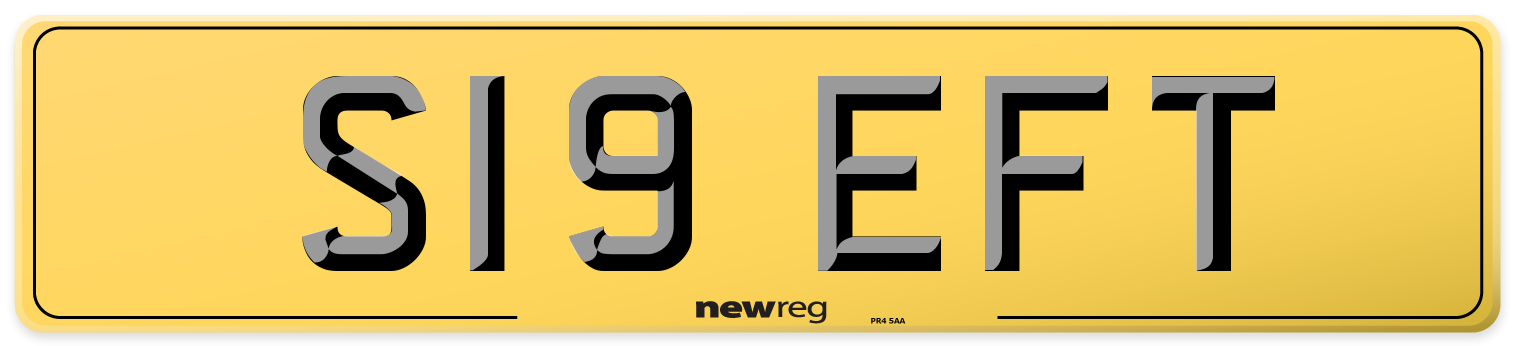 S19 EFT Rear Number Plate