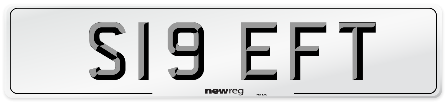 S19 EFT Front Number Plate