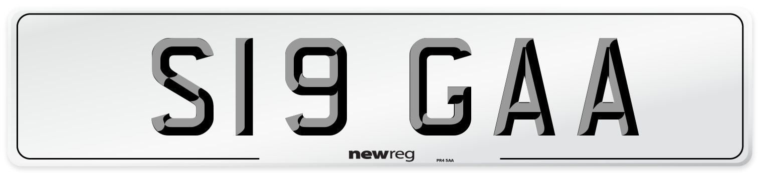 S19 GAA Front Number Plate