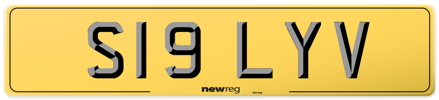 S19 LYV Rear Number Plate