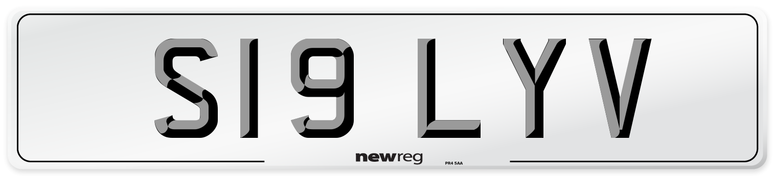 S19 LYV Front Number Plate