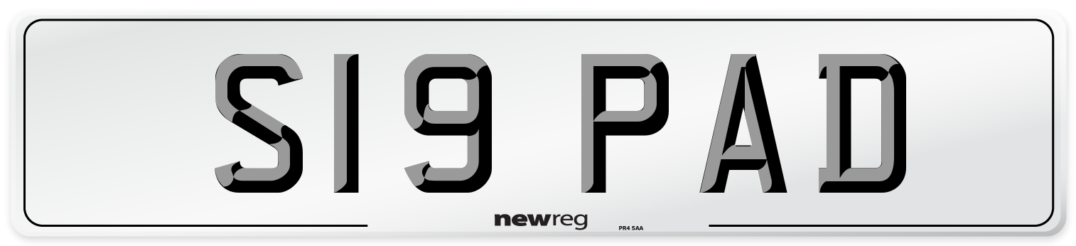 S19 PAD Front Number Plate