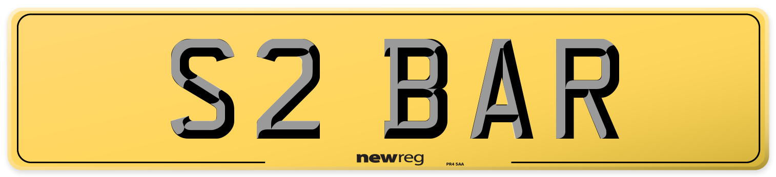 S2 BAR Rear Number Plate