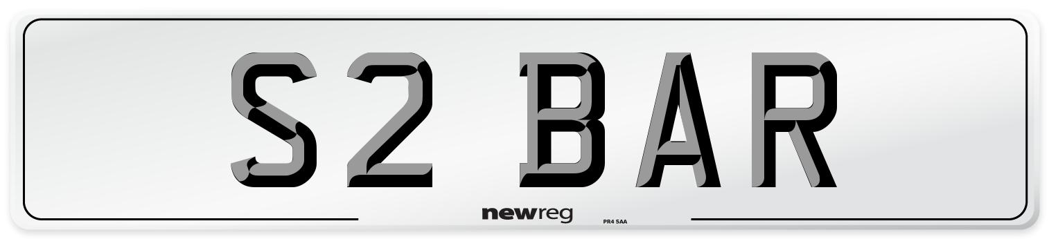 S2 BAR Front Number Plate