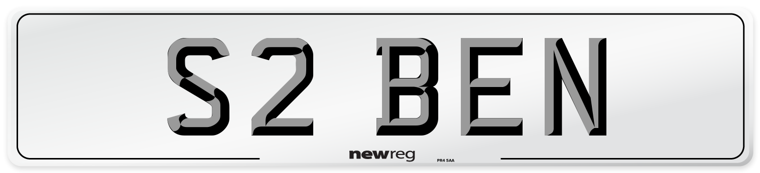 S2 BEN Front Number Plate
