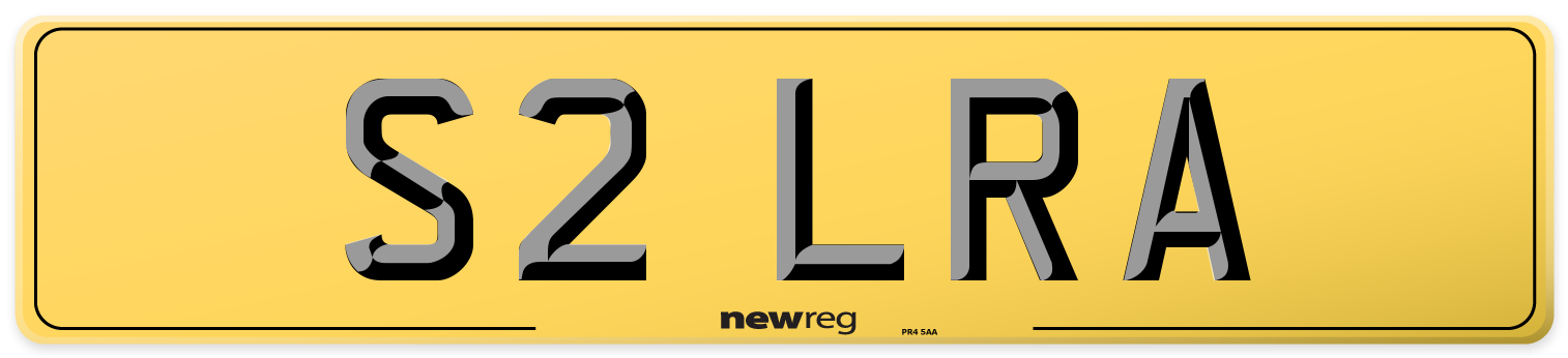 S2 LRA Rear Number Plate