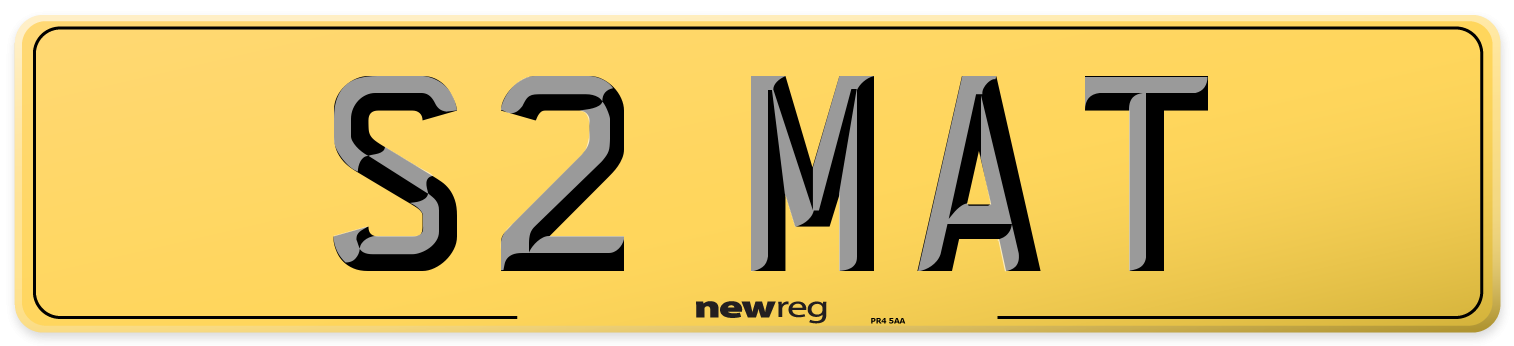 S2 MAT Rear Number Plate