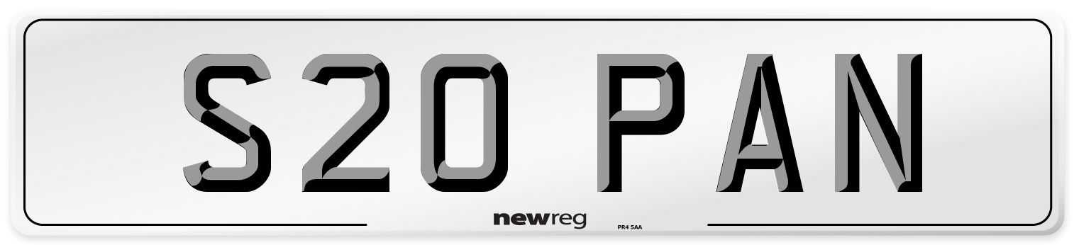S20 PAN Front Number Plate