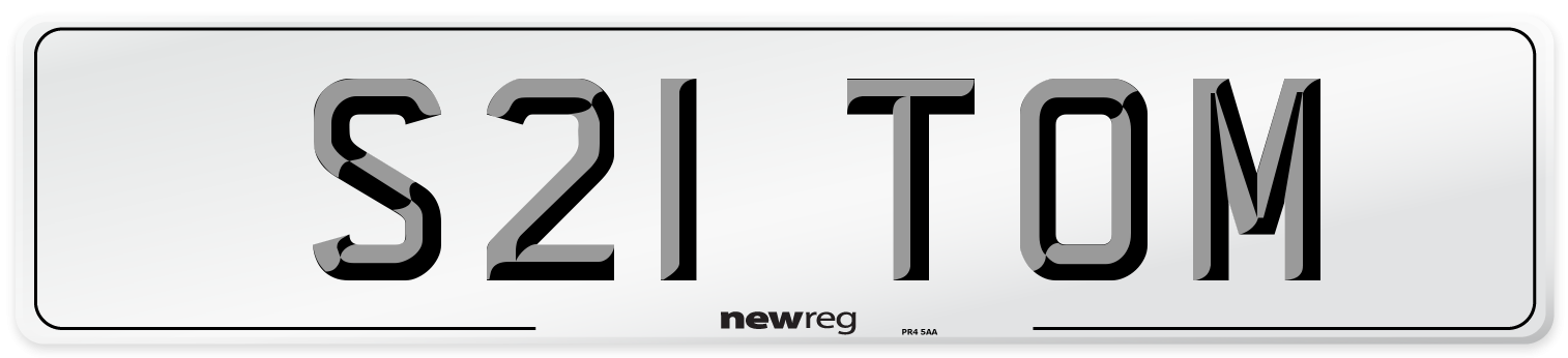 S21 TOM Front Number Plate