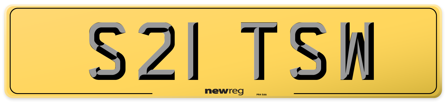 S21 TSW Rear Number Plate