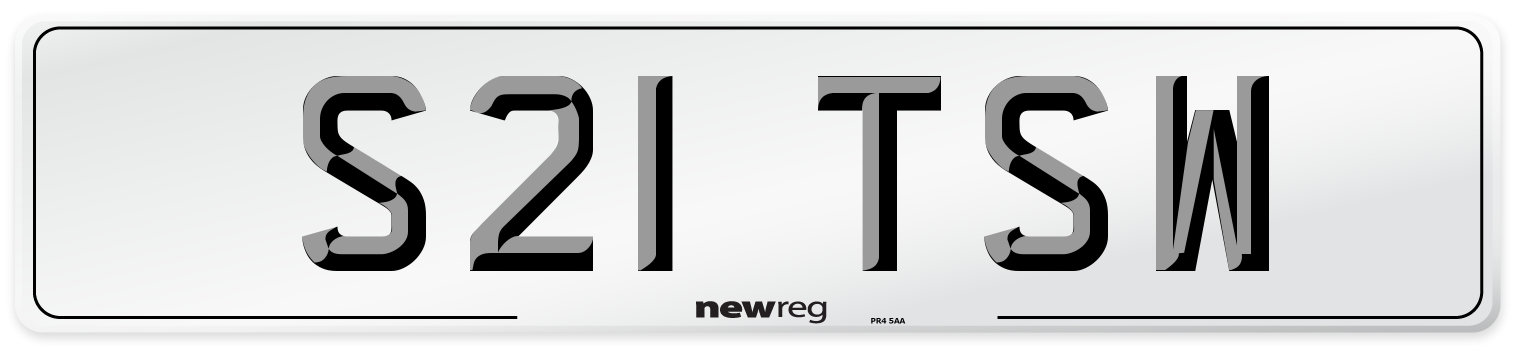 S21 TSW Front Number Plate