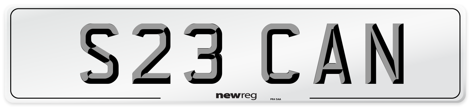 S23 CAN Front Number Plate