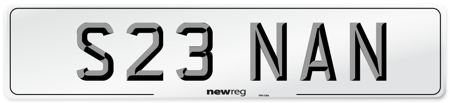 S23 NAN Front Number Plate