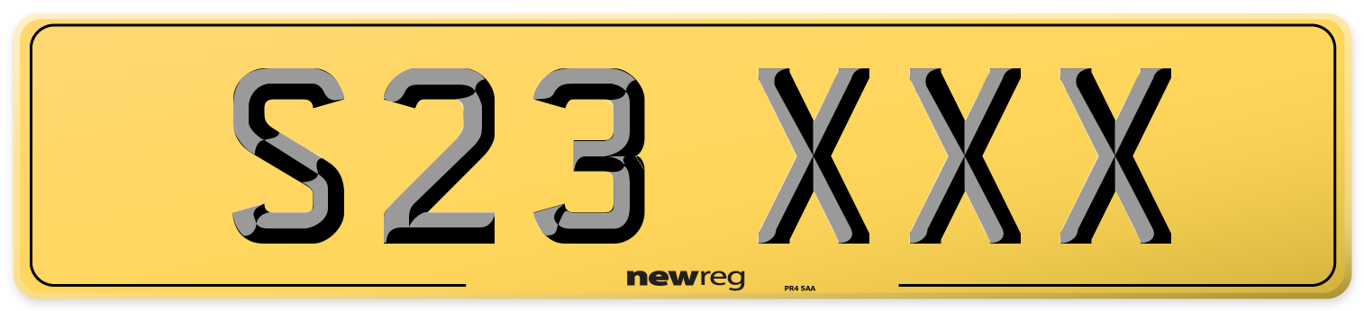 S23 XXX Rear Number Plate