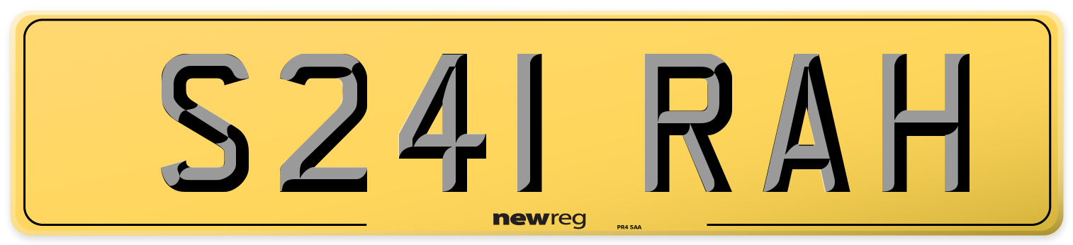 S241 RAH Rear Number Plate