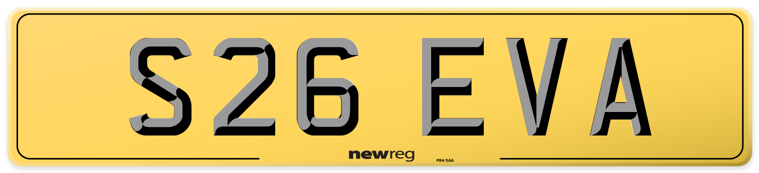 S26 EVA Rear Number Plate