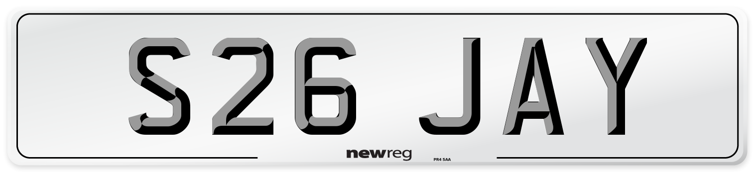 S26 JAY Front Number Plate