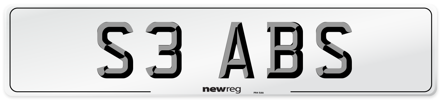 S3 ABS Front Number Plate