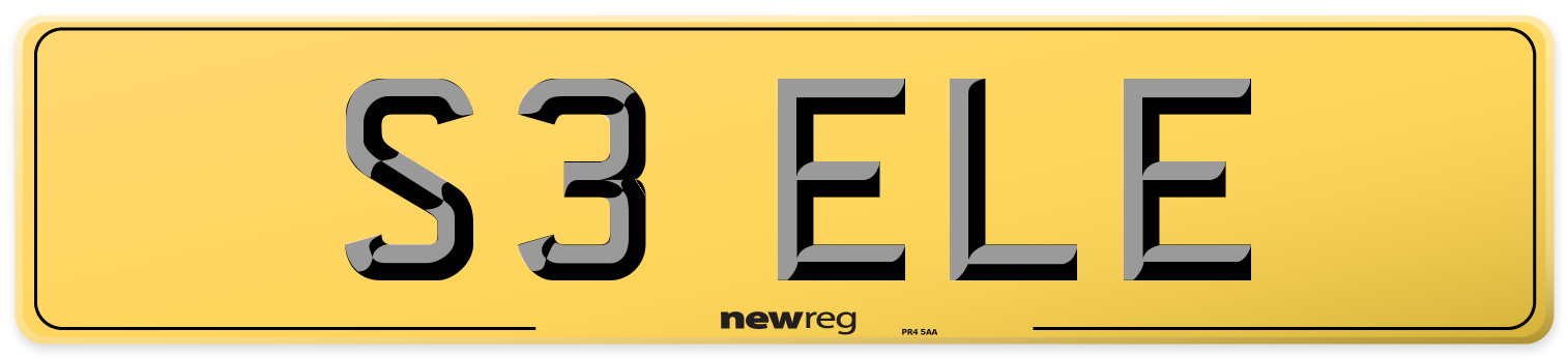 S3 ELE Rear Number Plate