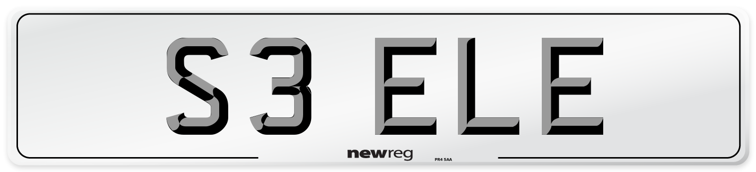 S3 ELE Front Number Plate