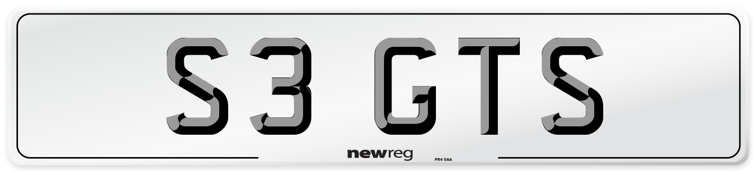 S3 GTS Front Number Plate