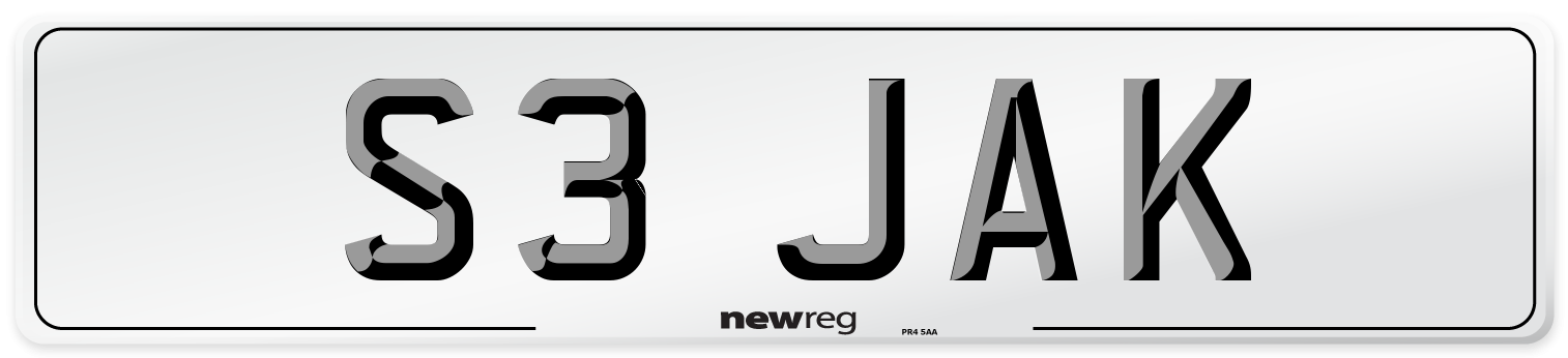 S3 JAK Front Number Plate
