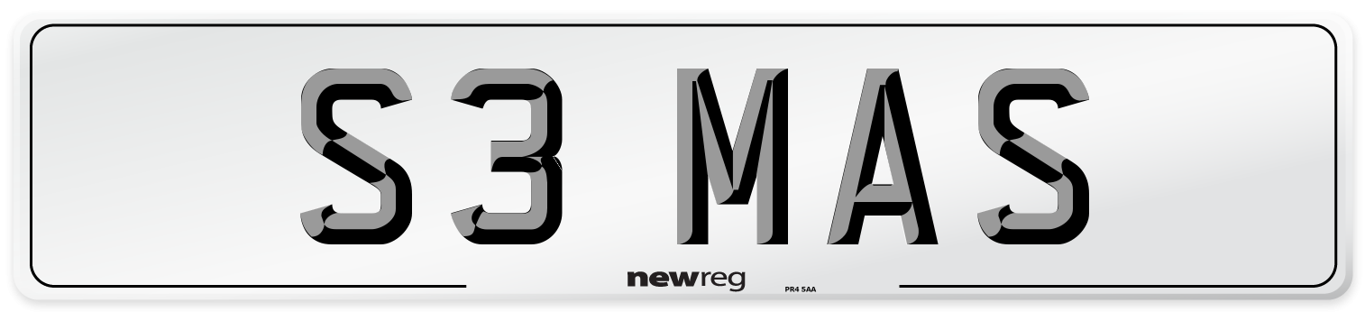 S3 MAS Front Number Plate
