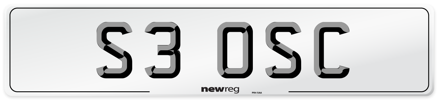S3 OSC Front Number Plate