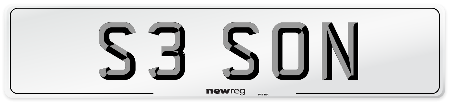 S3 SON Front Number Plate