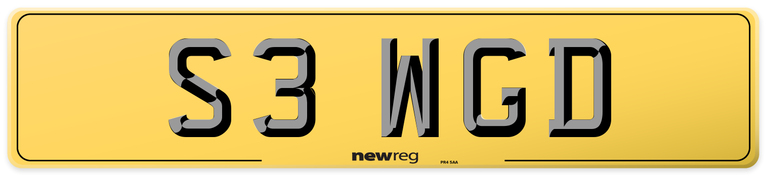 S3 WGD Rear Number Plate