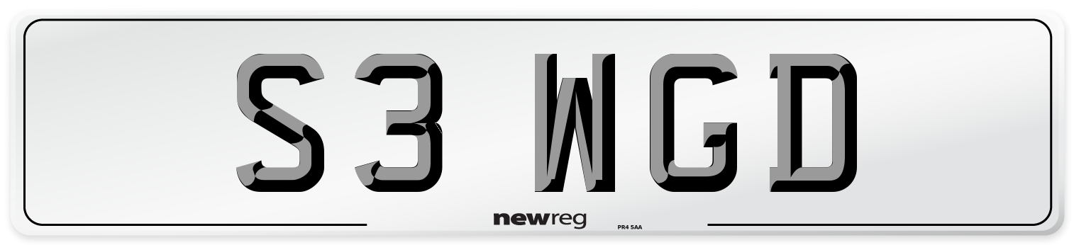 S3 WGD Front Number Plate