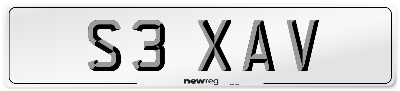 S3 XAV Front Number Plate