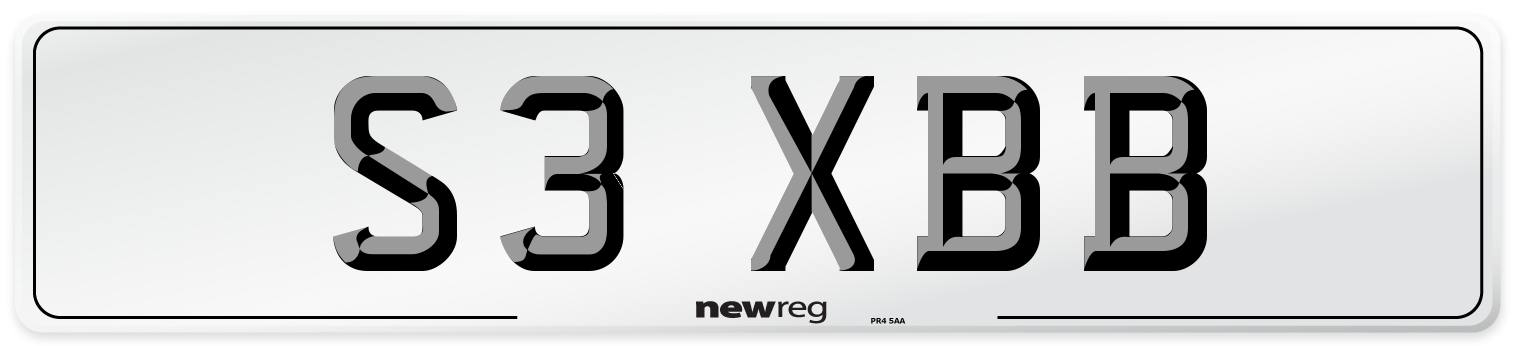 S3 XBB Front Number Plate