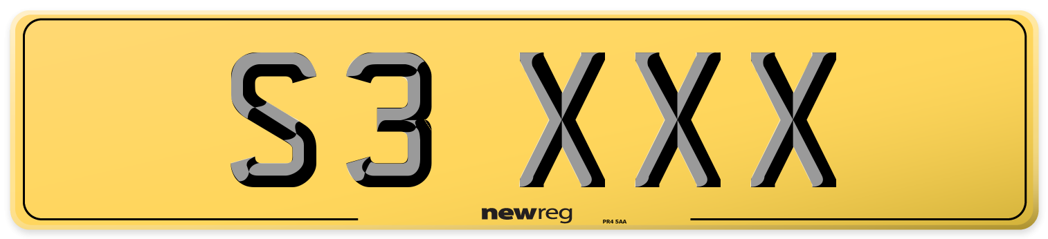 S3 XXX Rear Number Plate